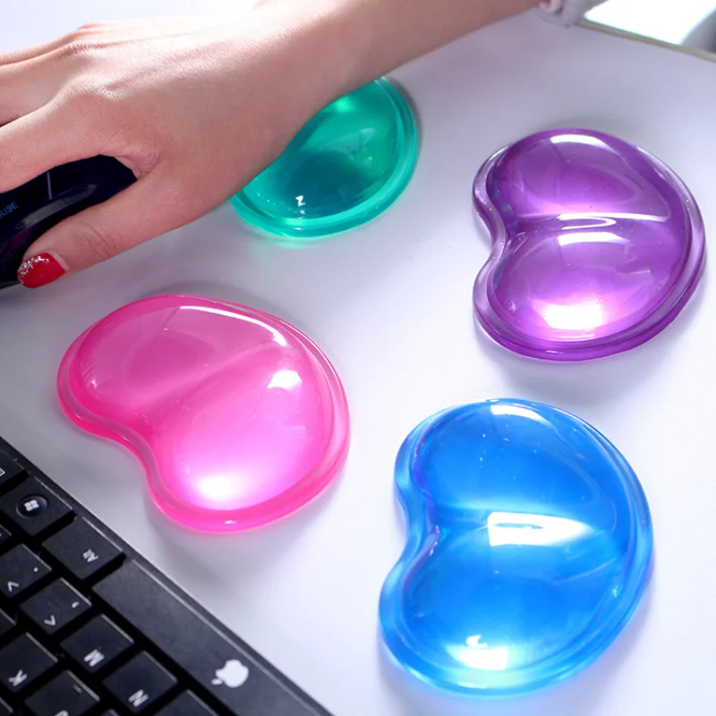 Wrist Rest Gel - Silikon-Gel-Handgelenkauflage, herzförmige Transluzenz, ergonomisches Mauspad, coole