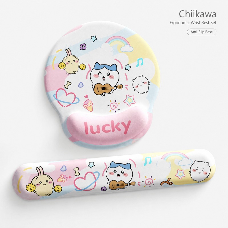 Laptop Accessories Cute - Niedliches Chiikawa Ergonomisches Mauspad mit Handgelenkauflage,