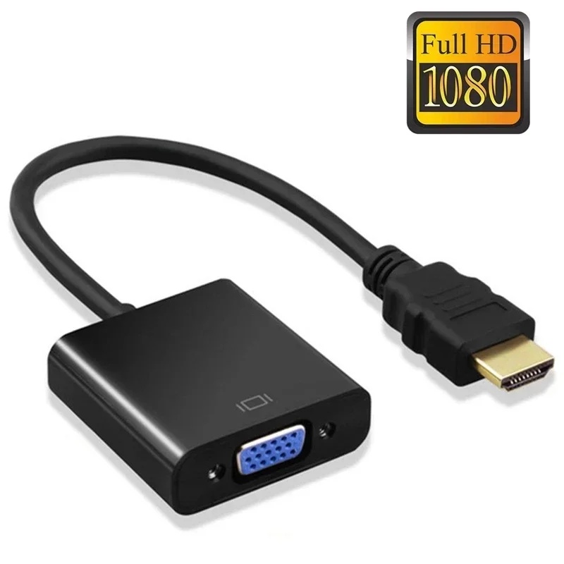 Hdmi Vga Adapter - HD 1080P HDMI-zu-VGA-Kabelkonverter mit Audio-Stromversorgung, HDMI-Stecker