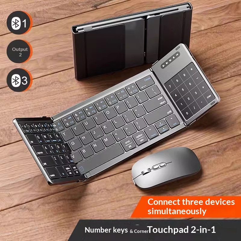 Mini Wireless Mouse - Mengzu Tri Fold kabellose Bluetooth-Tastatur mit