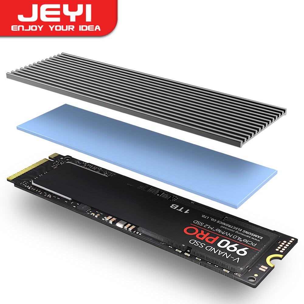 Laptop Accessories Cooling Pad - JEYI M.2 SSD-Kühlkörper, Aluminium-NVMe-Kühler 2280, Solid-State-Laufwerke,