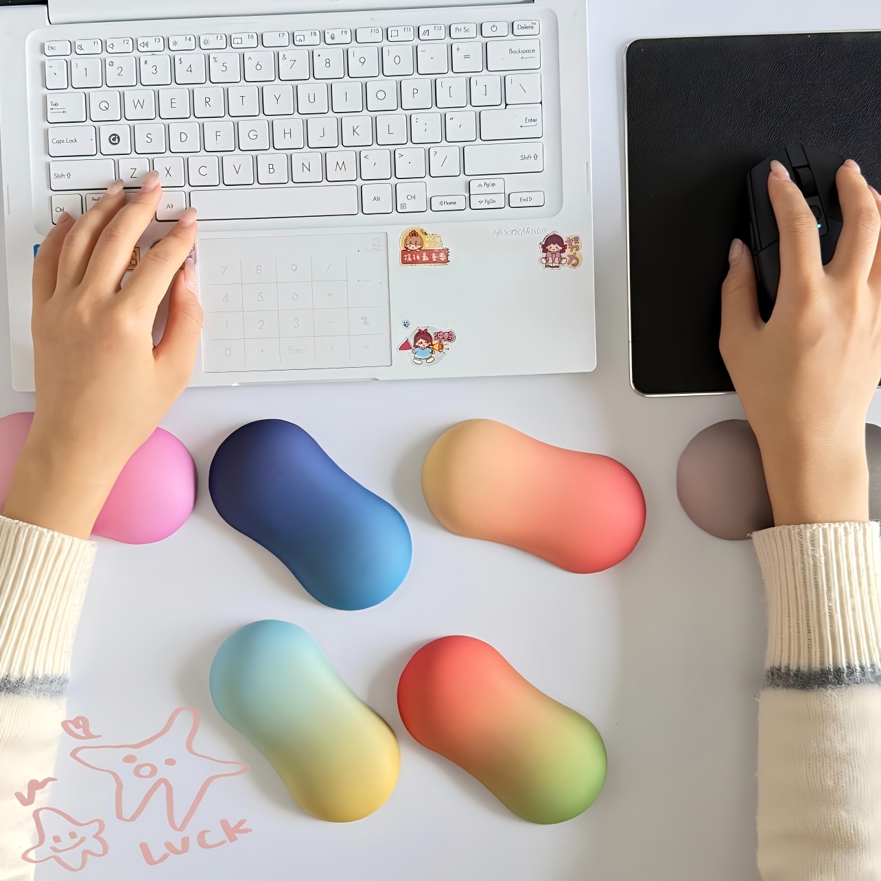 Wrist Rest Gel - Ergonomische Memory-Foam-Mausgriffpolsterung, Gel-Infundierte Unterstützung zur Linderung